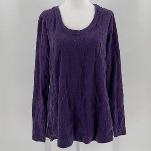 Simply Vera Vera Wang Long Sleeve Blouse Purple Size Medium